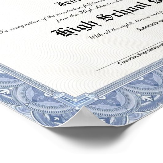 Diploma Keepsake for High School Graduation Poster (Ecke)