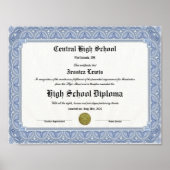 Diploma Keepsake for High School Graduation Poster (Vorne)