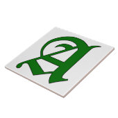 Diploma Letter A in der grünen Monogram-Tile Fliese (Seite)
