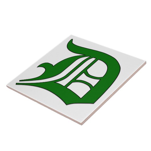 Diploma Letter D in der grünen Monogram-Tile Fliese (Seite)