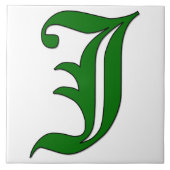 Diploma Letter J in der grünen Monogram-Tile Fliese (Vorderseite)