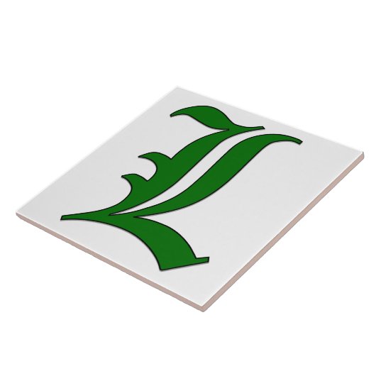 Diploma Letter L in der grünen Monogram-Tile Fliese (Seite)