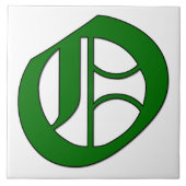Diploma Letter O in der grünen Monogram-Tile Fliese (Vorderseite)