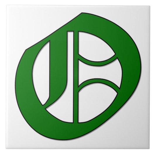 Diploma Letter O in der grünen Monogram-Tile Fliese (Vorderseite)