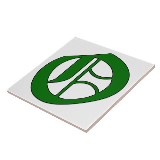 Diploma Letter O in der grünen Monogram-Tile Fliese (Seite)