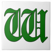 Diploma Letter W in der grünen Monogram-Tile Fliese (Vorderseite)