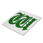 Diploma Letter W in der grünen Monogram-Tile Fliese (Seite)
