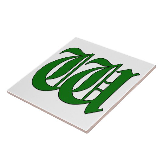 Diploma Letter W in der grünen Monogram-Tile Fliese (Seite)