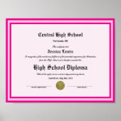 Diploma Novelty High School Keepsake Poster (Vorne)