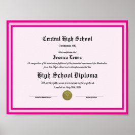 Diploma Novelty High School Keepsake Poster