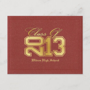Diploma Themed Red & Gold Class of 2013 Abschluss Einladung