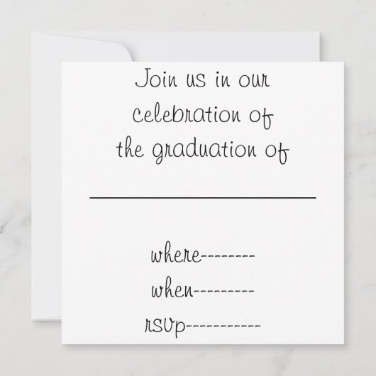 Diplomabschluss Einladung (Rückseite)