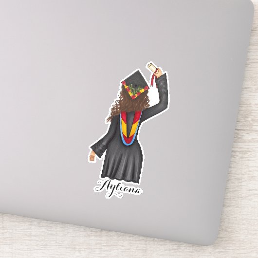 Diplomakademie mit Individuelle Name Aufkleber (Detail)