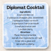 Diplomat Cocktail Rezept Getränkeuntersetzer (Vorderseite)