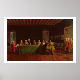 Diplomat-Treffen (Öl auf Leinwand) Poster