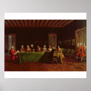 Diplomat-Treffen (Öl auf Leinwand) Poster