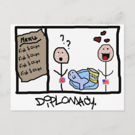 Diplomatie: Fisch und Chips Postkarte