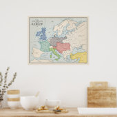 Diplomatie Karte Europas Poster (Küche)