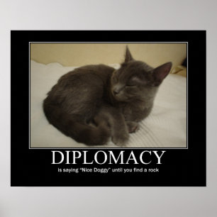 Diplomatie-Katzen-Grafik Poster
