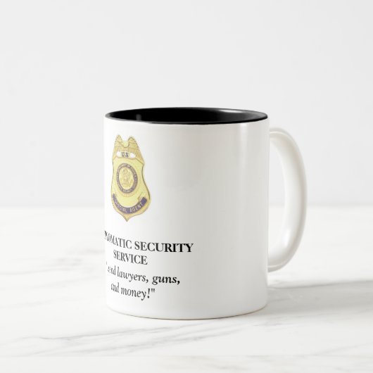 Diplomatische Sicherheits-Service-Tasse - senden Zweifarbige Tasse (VorderseiteRechts)