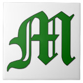 Diplombrief M in der grünen Monogram-Tile Fliese (Vorderseite)