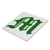 Diplombrief M in der grünen Monogram-Tile Fliese (Seite)