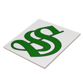 Diplombrief S in der grünen Monogrammstapel Fliese (Seite)