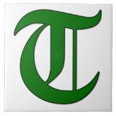 Diplombrief T in der grünen Monogram-Tile Fliese (Vorderseite)