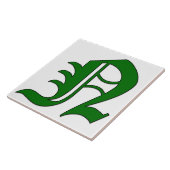 Diplombuchstabe N in der grünen Monogrammstapel Fliese (Seite)