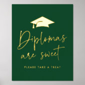 Diplome sind eine süße grüne Graduierungspartei Foliendrucke (Vorderseite)