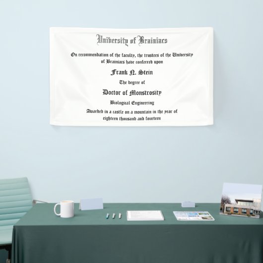 Diplomfahne Dr. Frank N. Steins Banner (Messeveranstaltung)