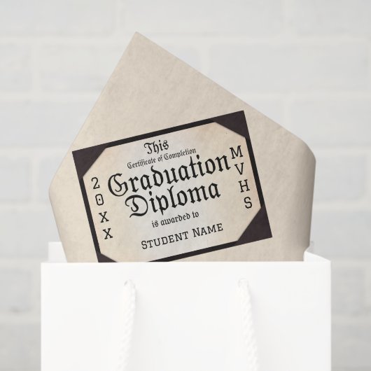 Diplomzeugnis des Abschlusses Seidenpapier (Geschenktüte)