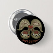 Diplozoon paradoxum button (Vorne & Hinten)