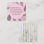 Dipper Raffle gingham baby shower  Begleitkarte (Vorne/Hinten)