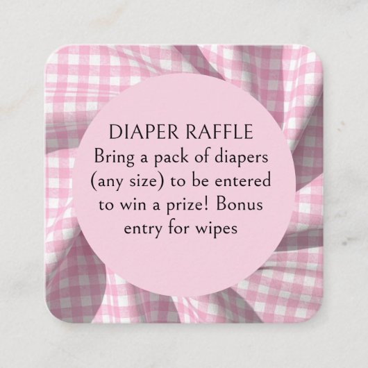 Dipper Raffle gingham baby shower  Begleitkarte (Vorderseite)
