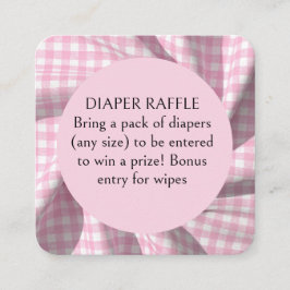 Dipper Tombola Gingham-Baby-Party  Begleitkarte