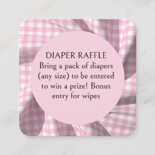 Dipper Tombola Gingham-Baby-Party  Begleitkarte