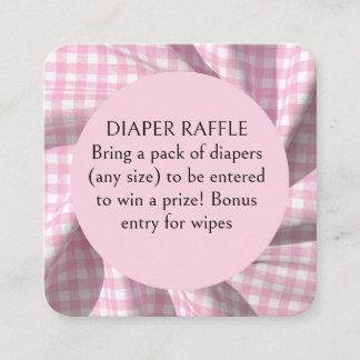 Dipper Tombola Gingham-Baby-Party Begleitkarte