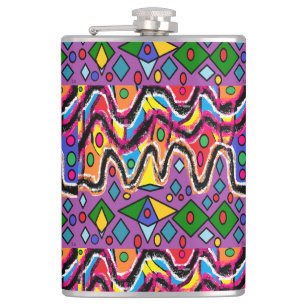 Dippy Hippy Retro Malstil Flachmann