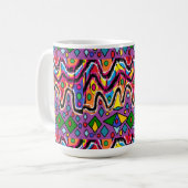 Dippy Hippy Retro Malstil Kaffeetasse (Vorderseite Links)