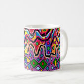 Dippy Hippy Retro Malstil Kaffeetasse (VorderseiteRechts)