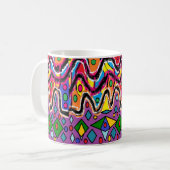 Dippy Hippy Retro Malstil Kaffeetasse (Vorderseite Links)