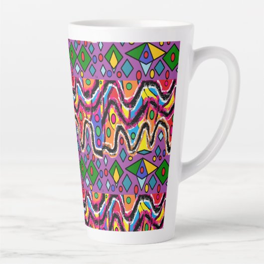 Dippy Hippy Retro Malstil Milchtasse (Rechts)