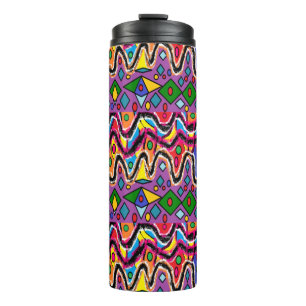Dippy Hippy Retro Malstil Thermosbecher