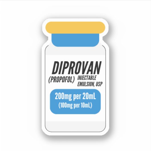 Diprovan Propofol Durchstechflasche Aufkleber (Vorderseite)