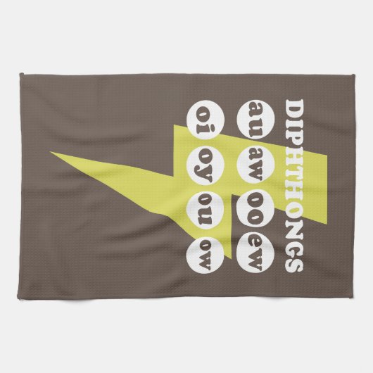 Dipthongs Englisch mit Phonik lernen Geschirrtuch (Horizontal)