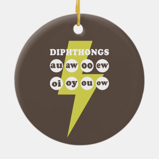 Dipthongs Englisch mit Phonik lernen Keramik Ornament (Hinten)