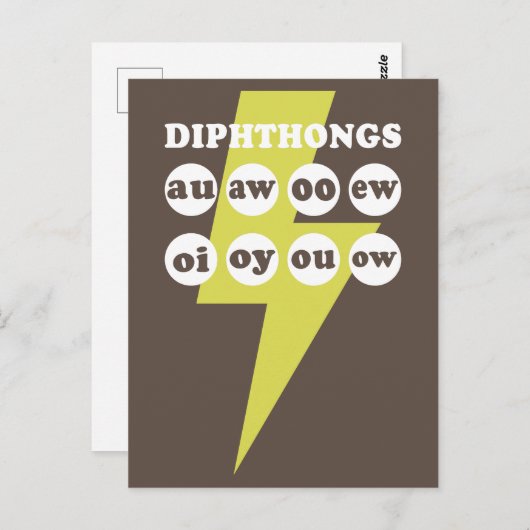 Dipthongs Englisch mit Phonik lernen Postkarte (Vorne/Hinten)