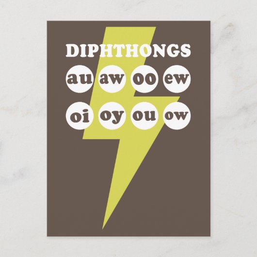 Dipthongs Englisch mit Phonik lernen Postkarte (Vorderseite)