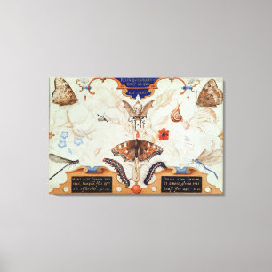 Diptych mit Blumen und Insekten, 1591 Leinwanddruck